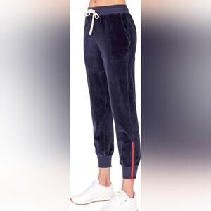 Sundry Navy blue Velour Zip Angle Jogger Sweatpants large 3
